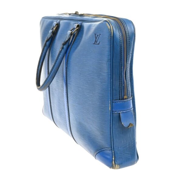 LOUIS VUITTON Porte Documents Voyage Briefcase Hand Bag Epi Blue - Picture 2 of 16